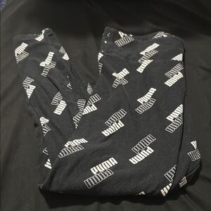 Puma Black and White Logo Leggings